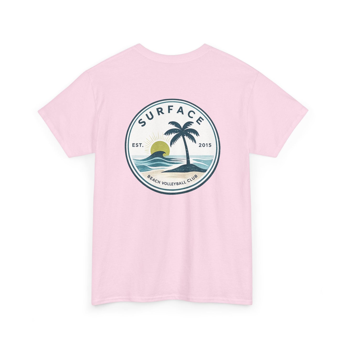 Surface Beach Club T-Shirt — Vintage Palm & Wave Logo Tee