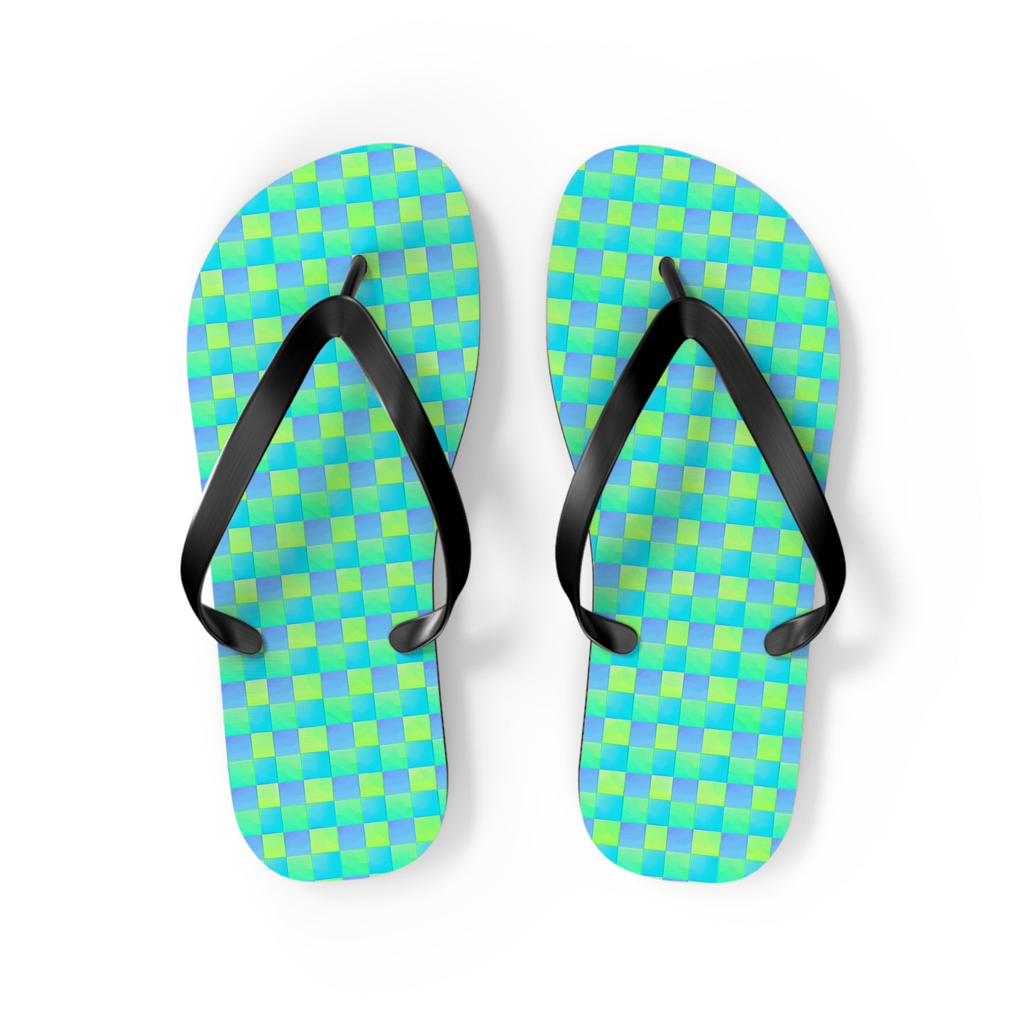 Checkerboard Surface Beach Volleyball Club Designer Flip Flops