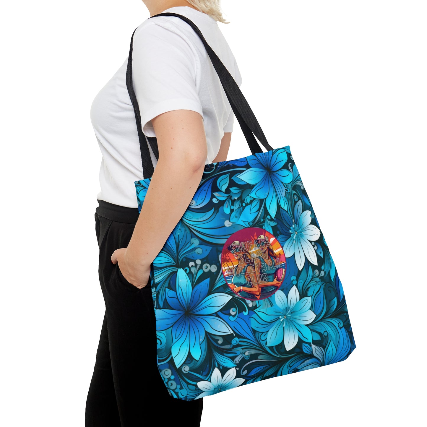 Surface Beach Volleyball Floral Logo Tote Bag (AOP)