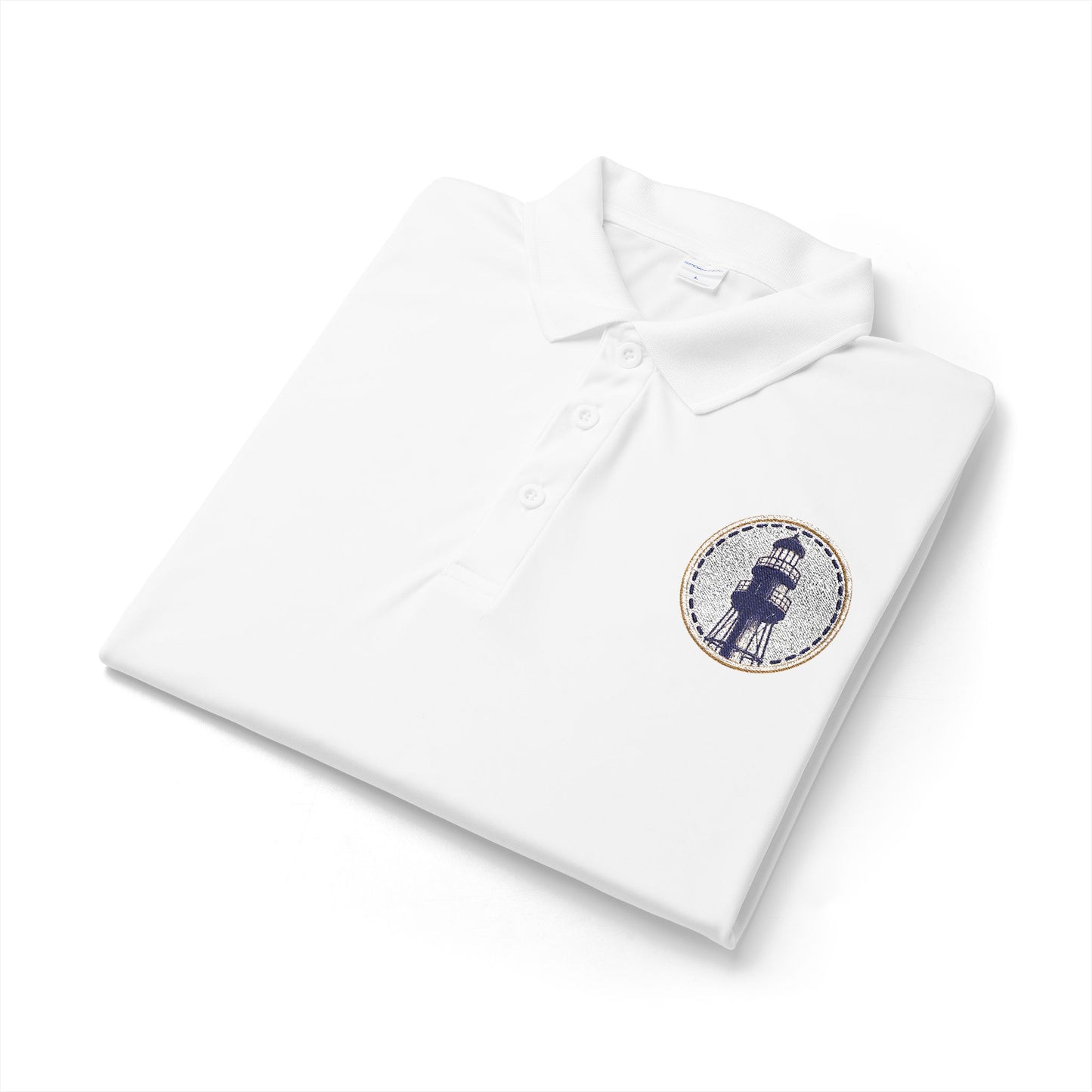 Surfache Performance Polo with Nautical Compass Logo — Embroidered Sailing Crew Shirt