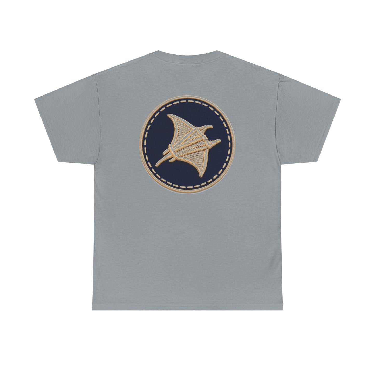 Surfache Logo Tee — Retro Script Front & Manta Ray Patch Back