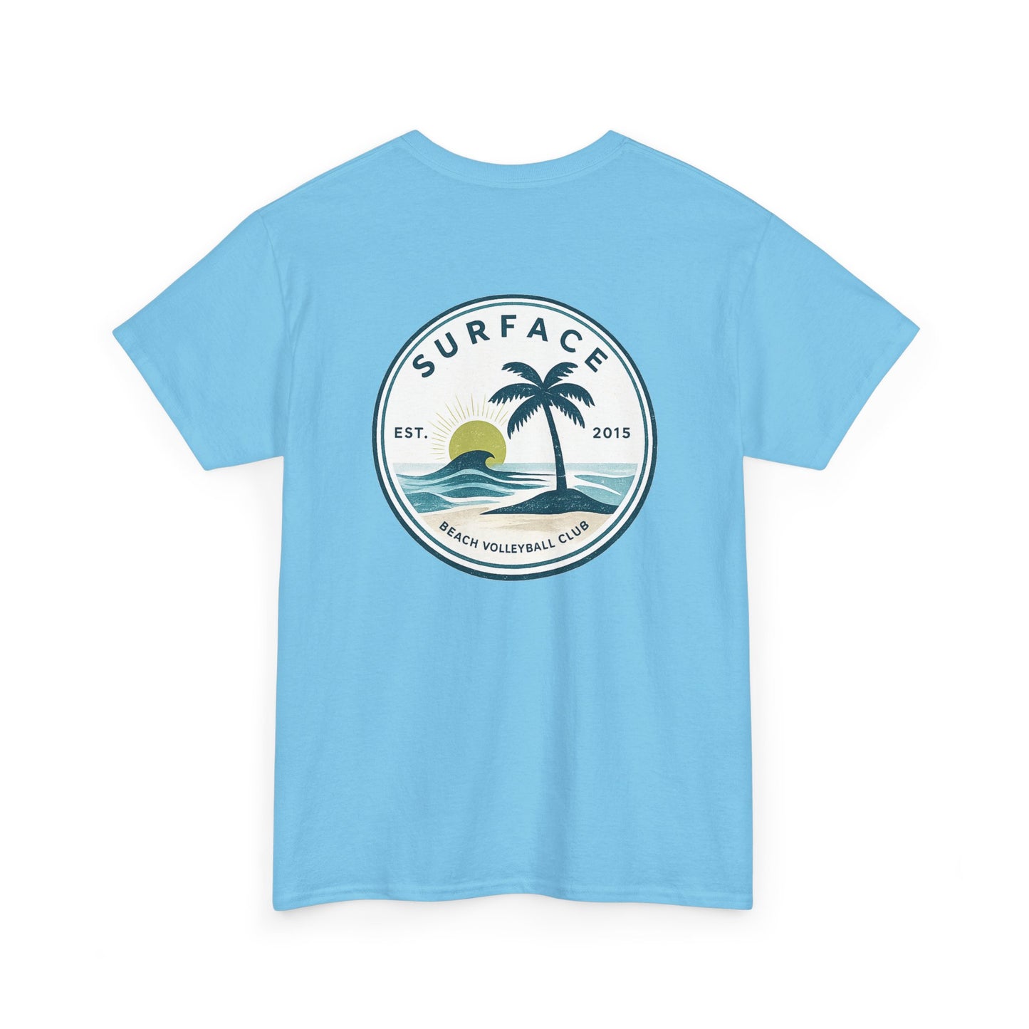 Surface Beach Club T-Shirt — Vintage Palm & Wave Logo Tee