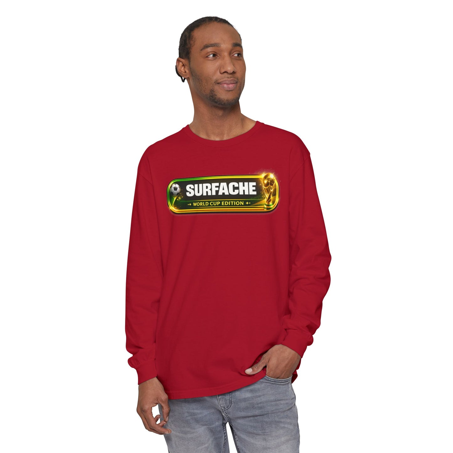Surfache World Cup Soccer Long Sleeve Tee — "Surface" Front & "Pausa de Hidratación" Back