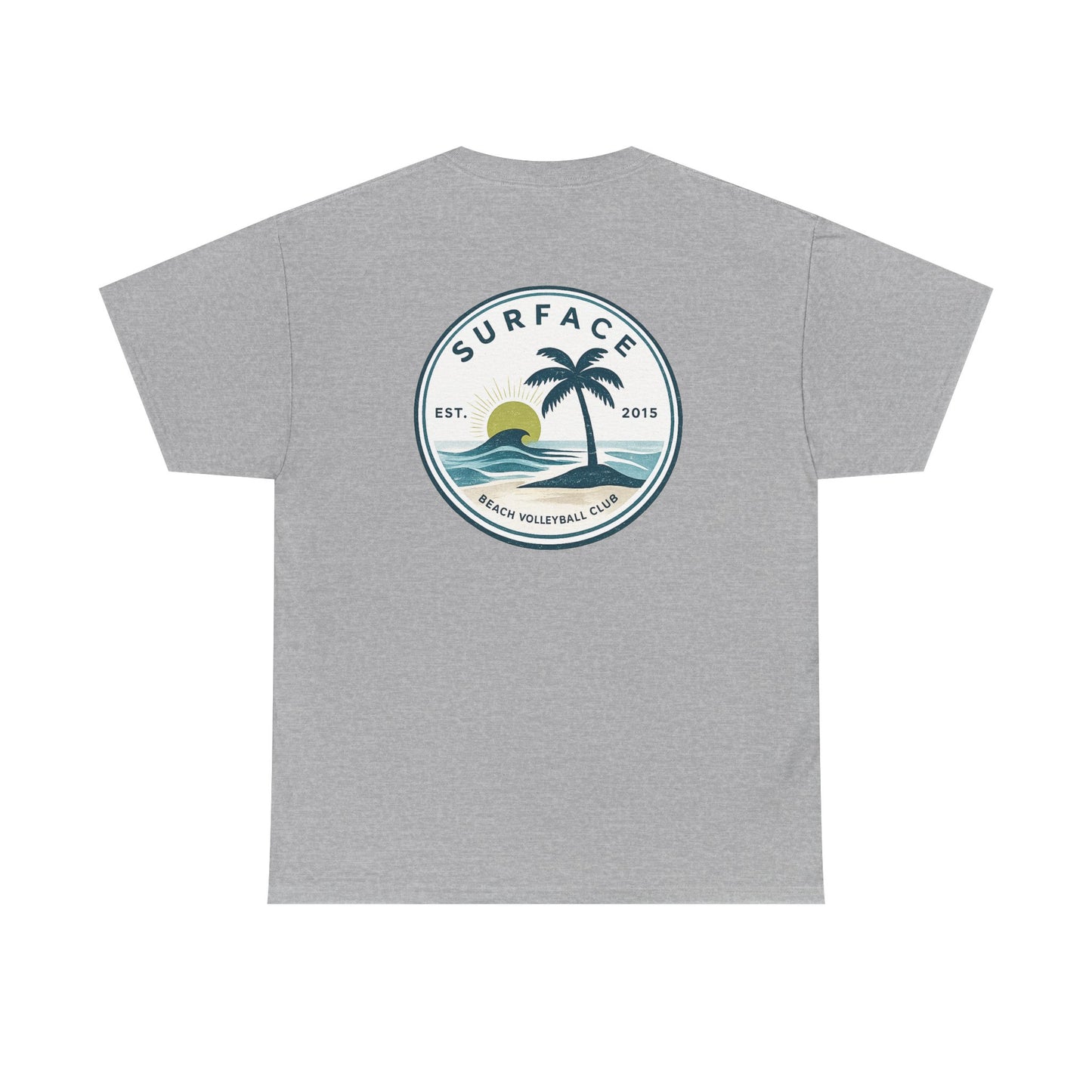 Surface Beach Club T-Shirt — Vintage Palm & Wave Logo Tee