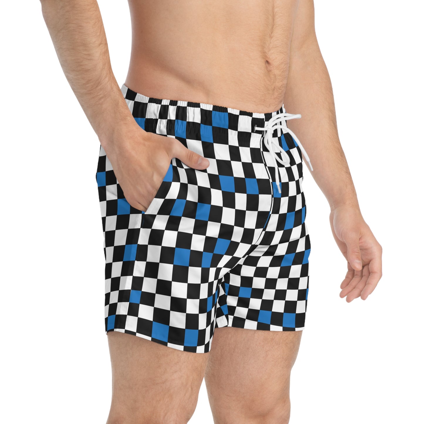 M1 Volleyball Club Checkerboard Modern Swim Trunks