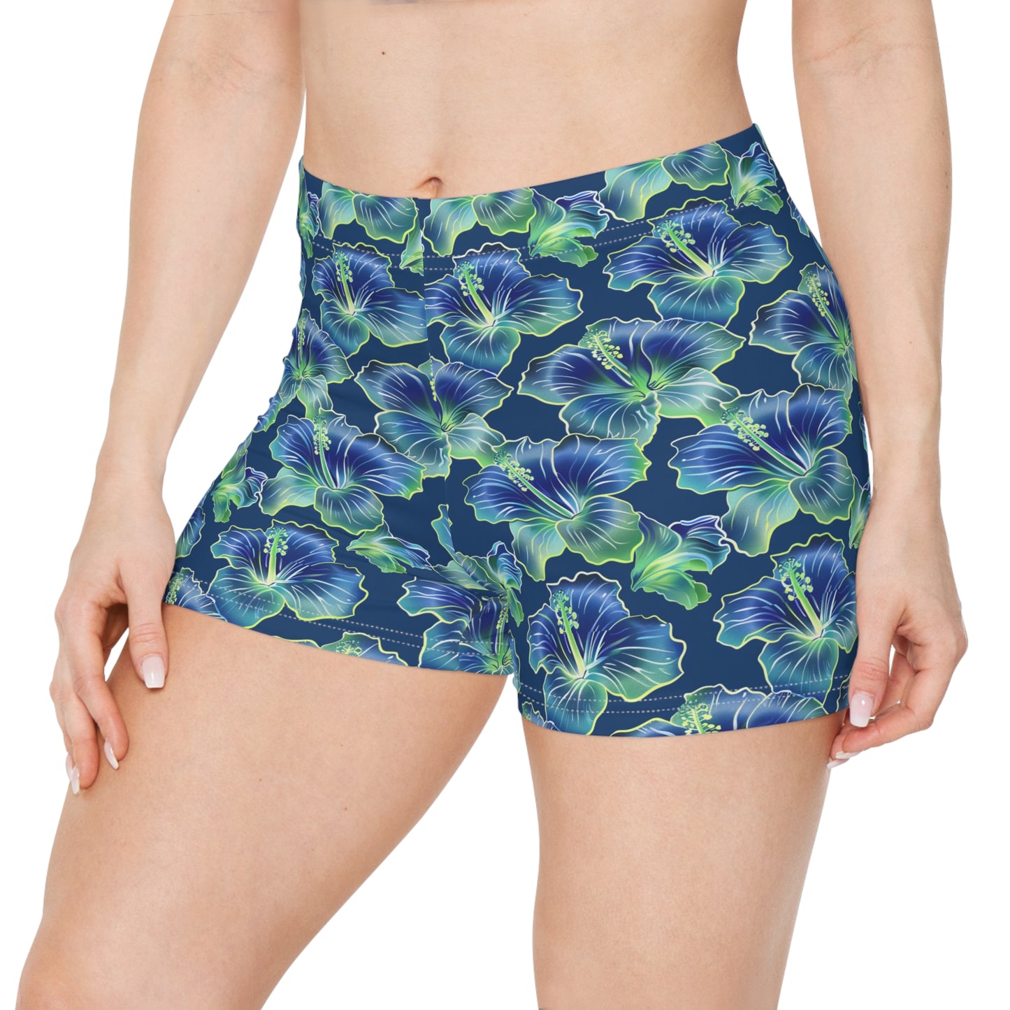 Hibiscus Surface Beach Volleyball Club Women's Spandex Volleys (AOP)