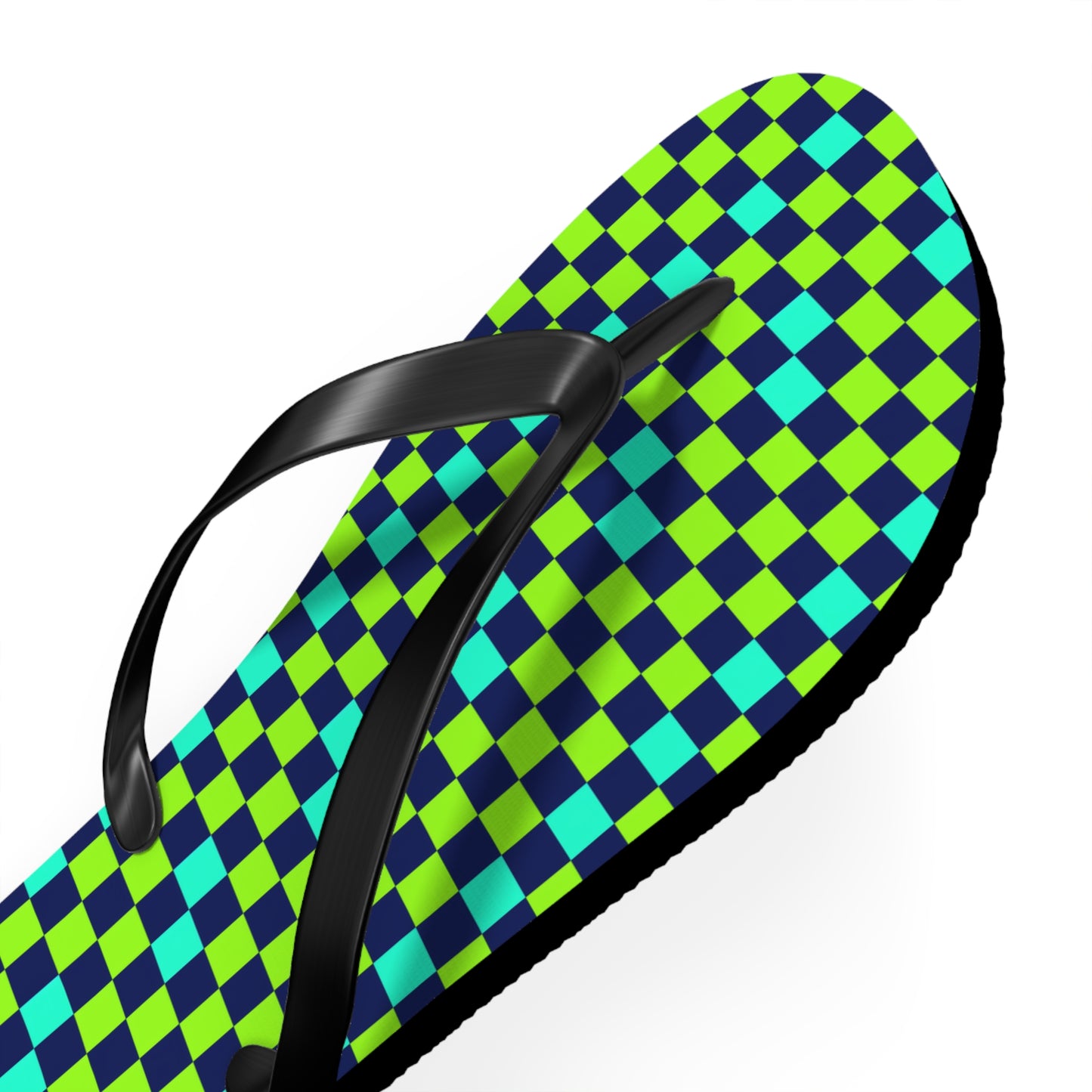 Checkerboard Surface Beach Volleyball Club Designer Flip Flops