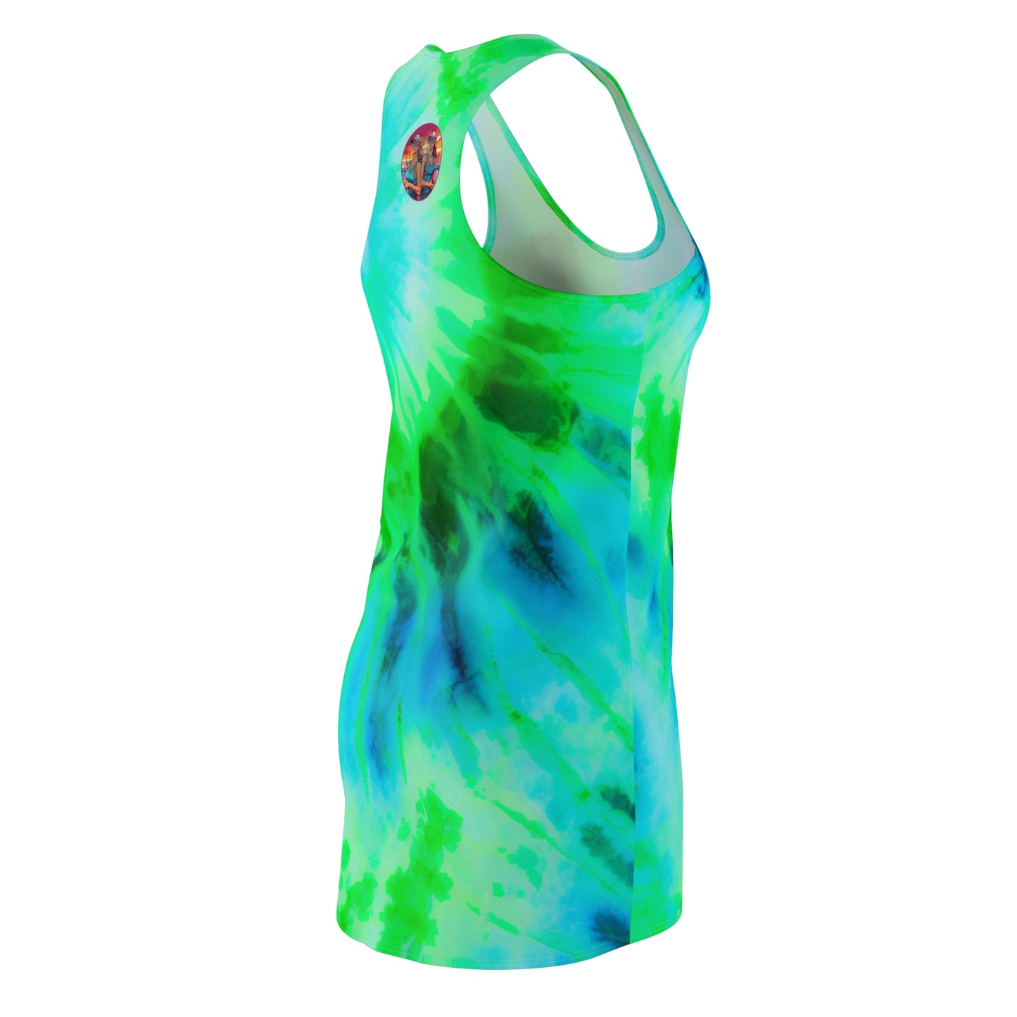 Surface Beach Volleyball Club Tie Dye Designer Women's Cut & Sew Racerback Cover Up Dress Louis IV Collection