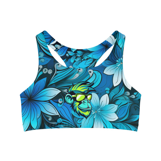 Surface Beach Volleyball Club Floral Logo Seamless Sports Bra (AOP)