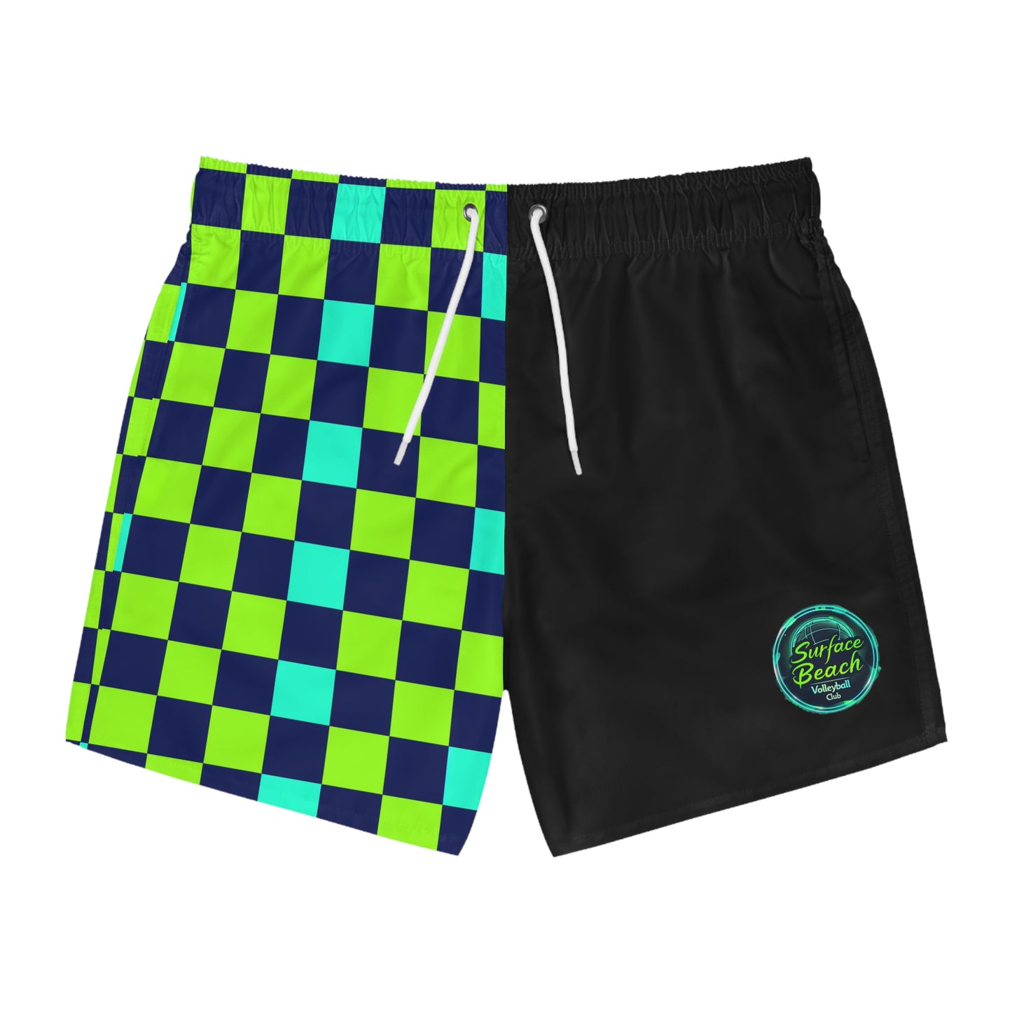 Checkered Icon Surface Beach Volleyball Club Modern Swim Trunks