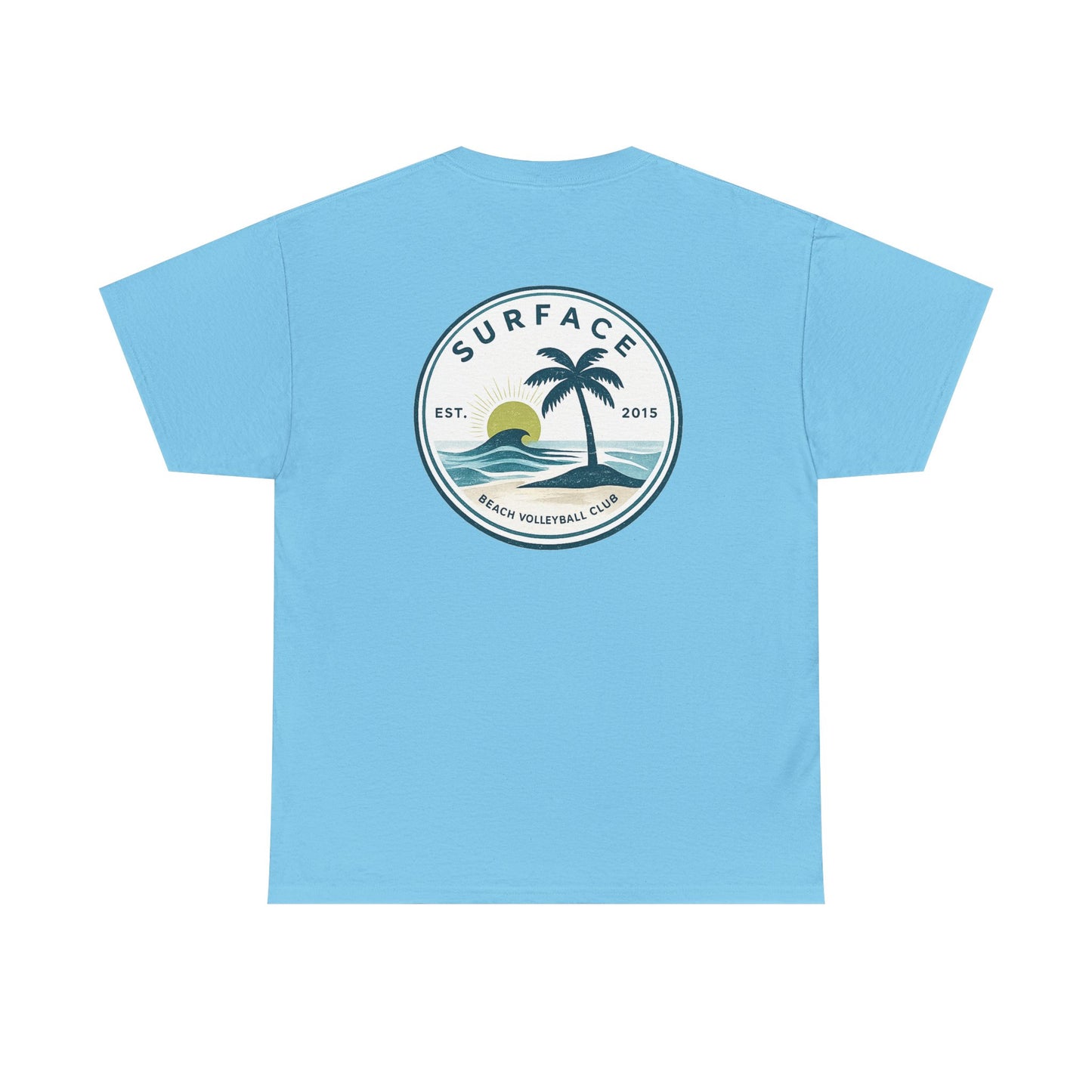 Surface Beach Club T-Shirt — Vintage Palm & Wave Logo Tee