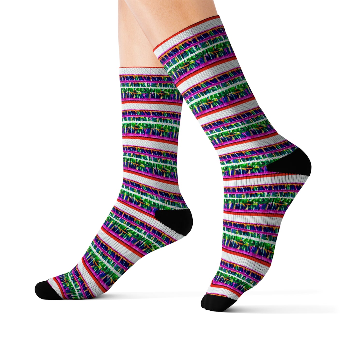 Christmas Island Sublimated Stripes Casual Fashion Socks