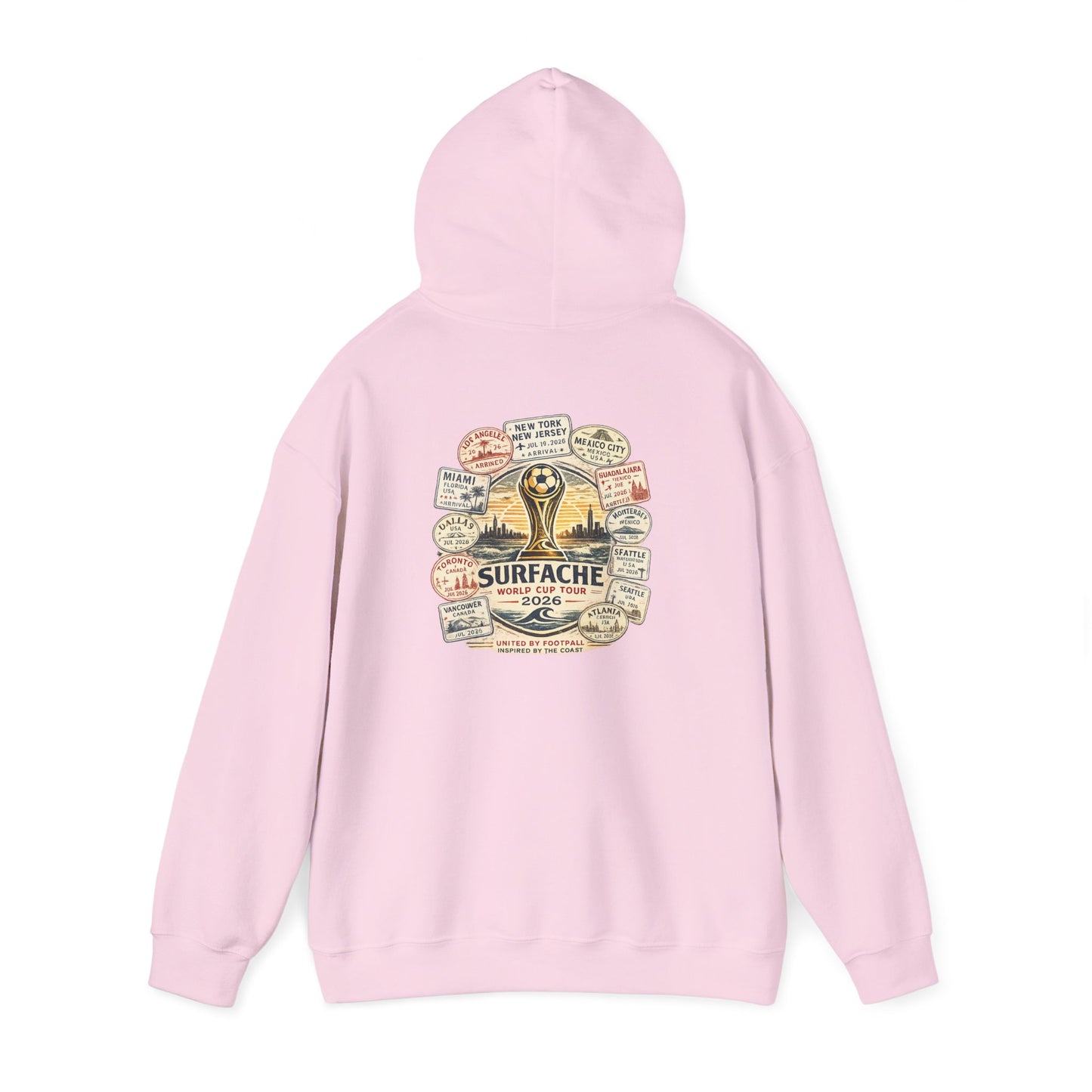 Surfache World Cup Wave Hoodie — Vintage Surf Patch Graphic Hooded Sweatshirt