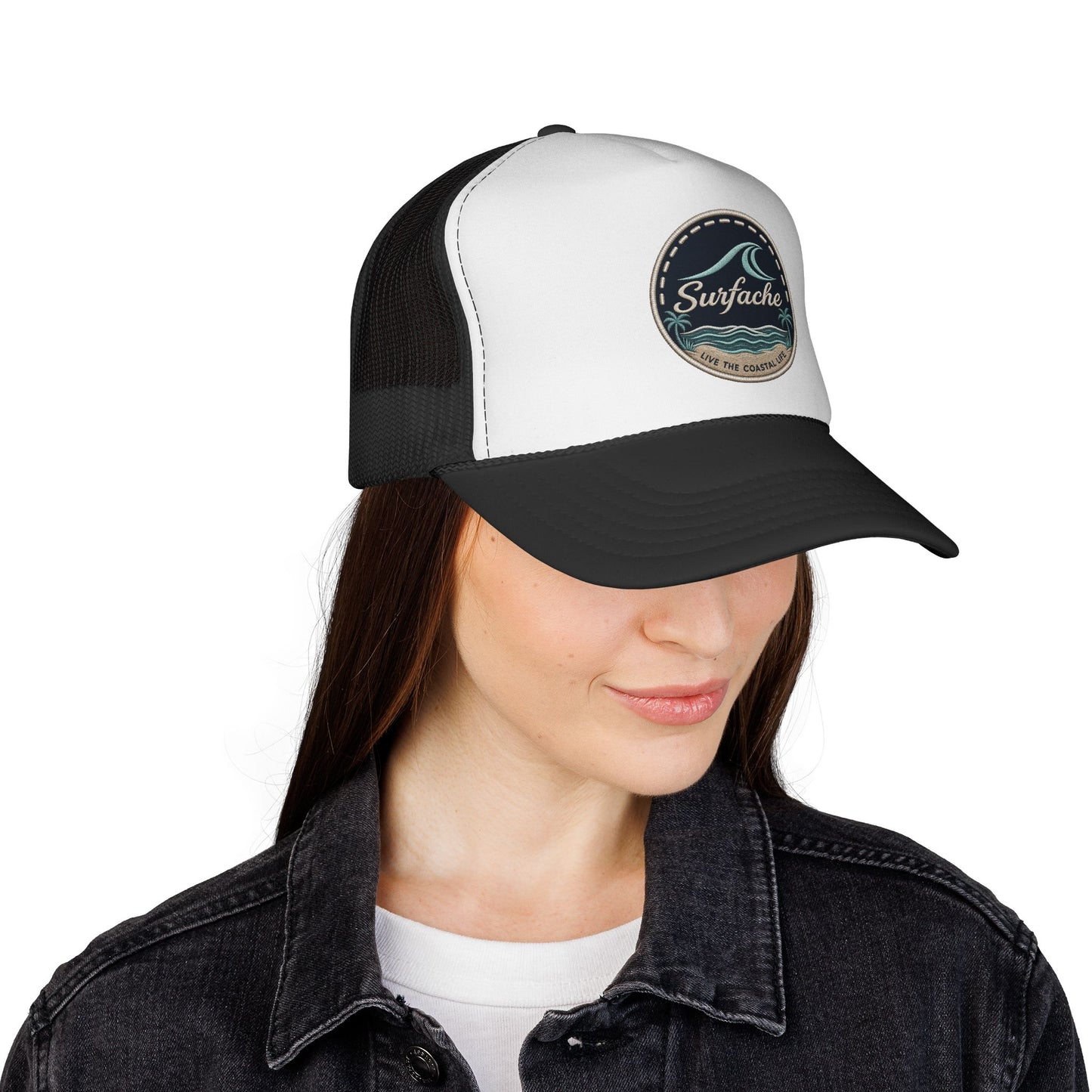 Surfache Coastal Wave Trucker Cap — Vintage Surf Patch Hat