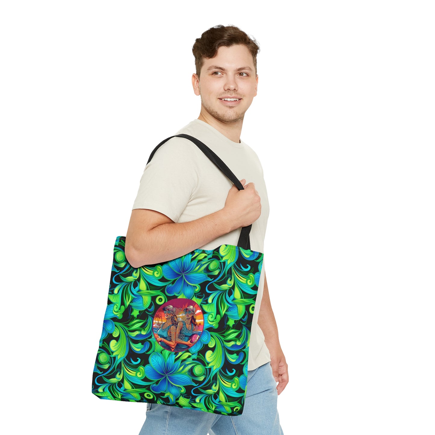 Surface Beach Volleyball Floral Logo Tote Bag (AOP)