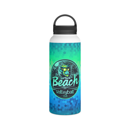 Shades Mascot Icon Surface Beach Volleyball Club Stainless Steel Water Bottle, Handle Lid