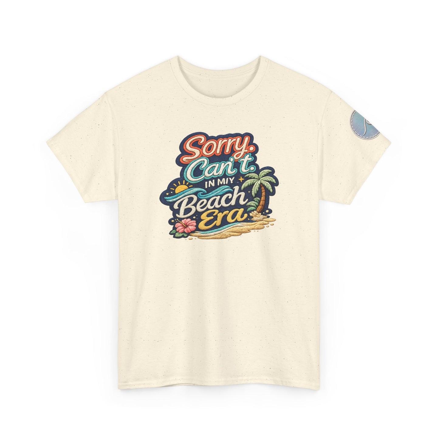 Sorry Can't, In My Beach Era — Retro Tropical Palm Beach Vacation T‑Shirt