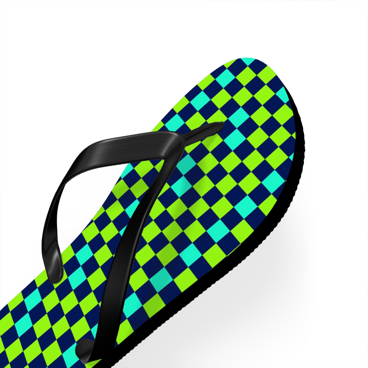 Checkerboard Surface Beach Volleyball Club Designer Flip Flops