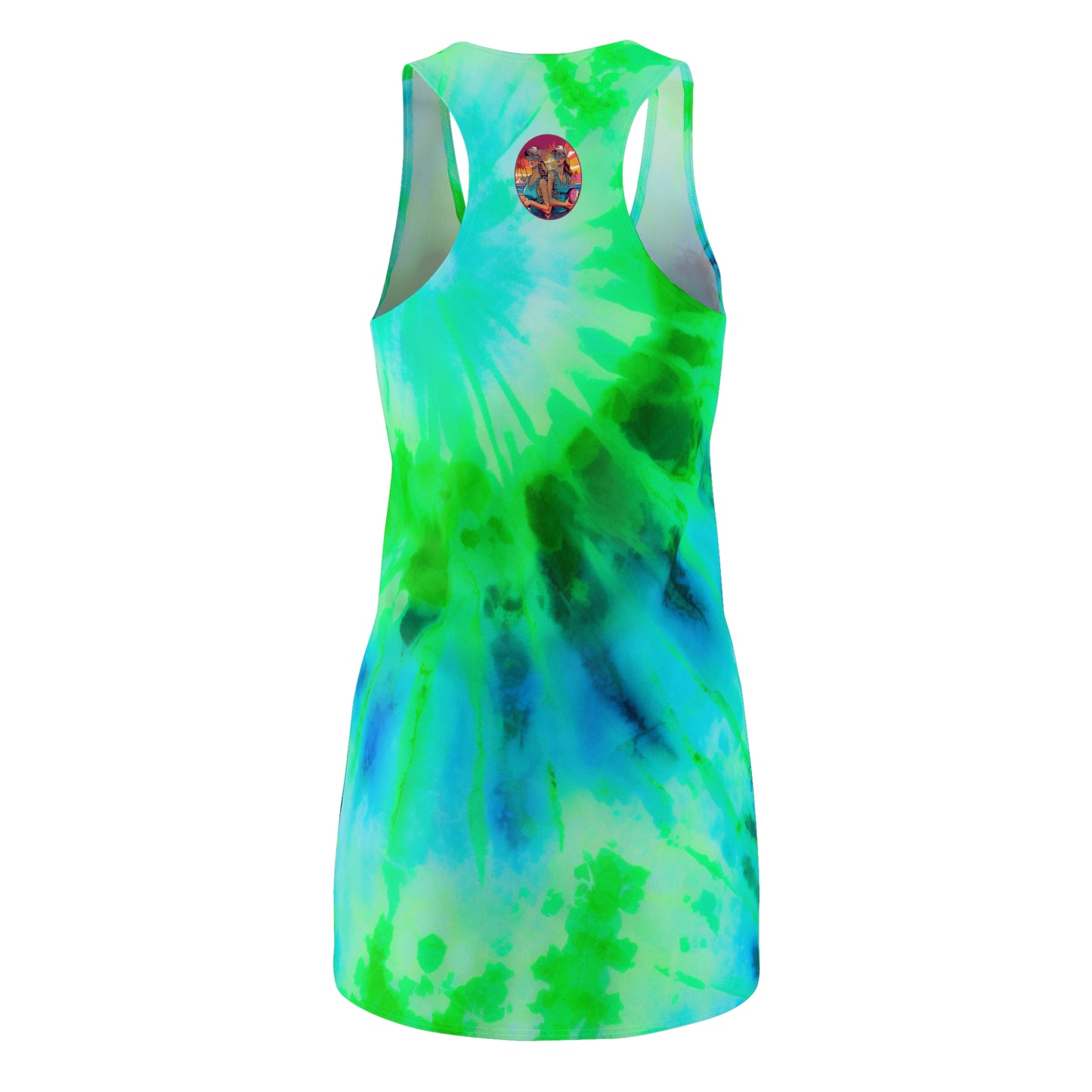 Surface Beach Volleyball Club Tie Dye Designer Women's Cut & Sew Racerback Cover Up Dress Louis IV Collection