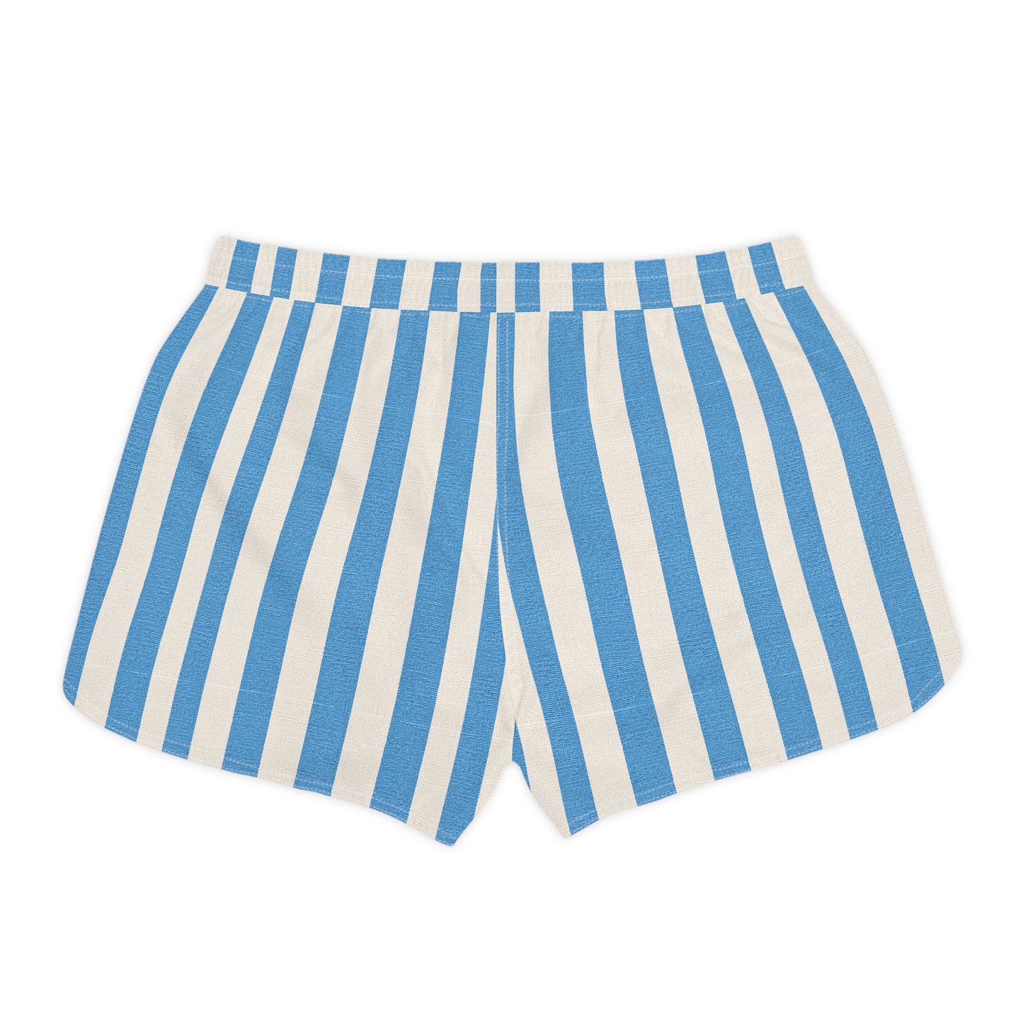 Caribbean Blue Striped Women's Casual Shorts – Beachy Summer Lounge Shorts