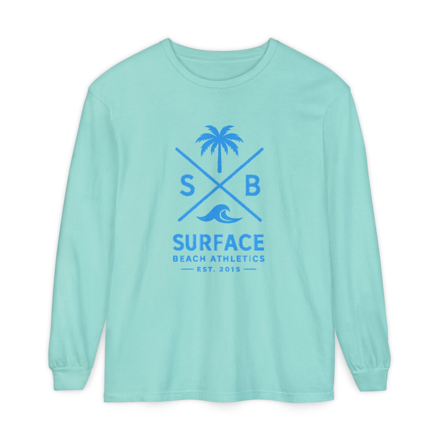 Surface Beach Athletics Long Sleeve Tee — Palm & Wave Graphic Shirt