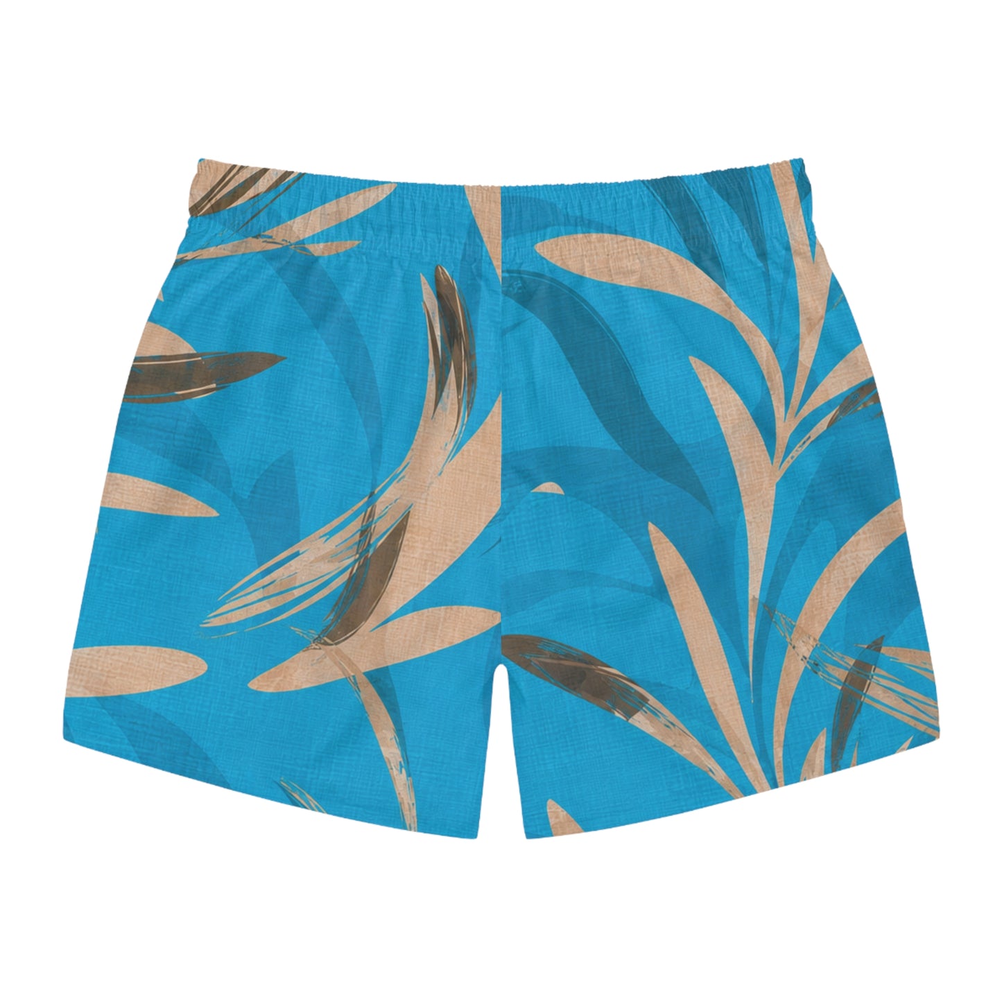 Surfache Tropical Blue Swim Trunks — Palm Leaf AOP Beach Shorts