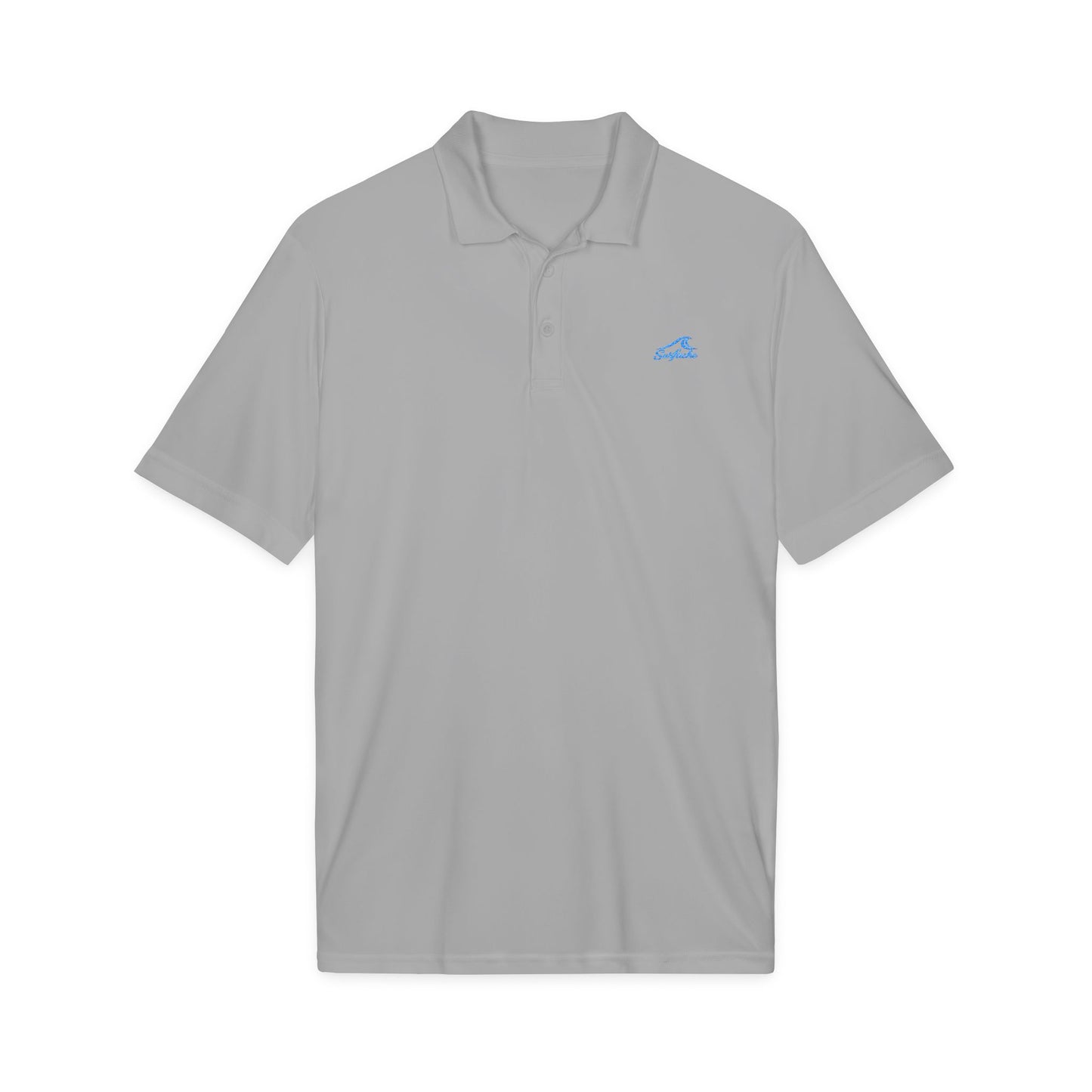 Surfache Men's Performance Polo with Blue Wave Logo — Sporty Golf Shirt