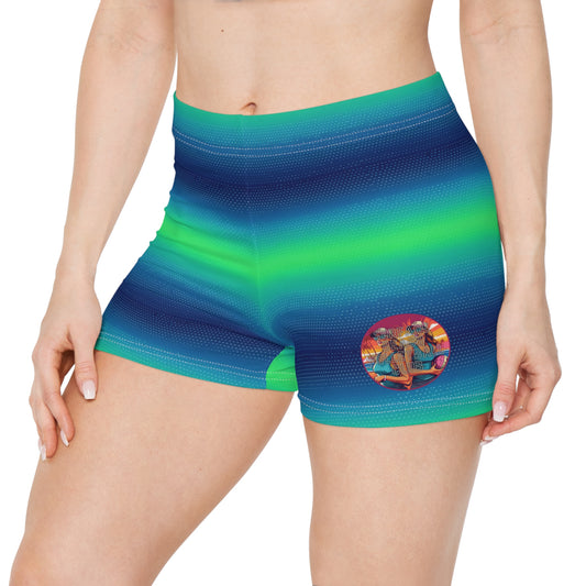 Surface Beach Volleyball Club Color Fade Athletic Spandex Workout Yoga Women's Shorts (AOP)
