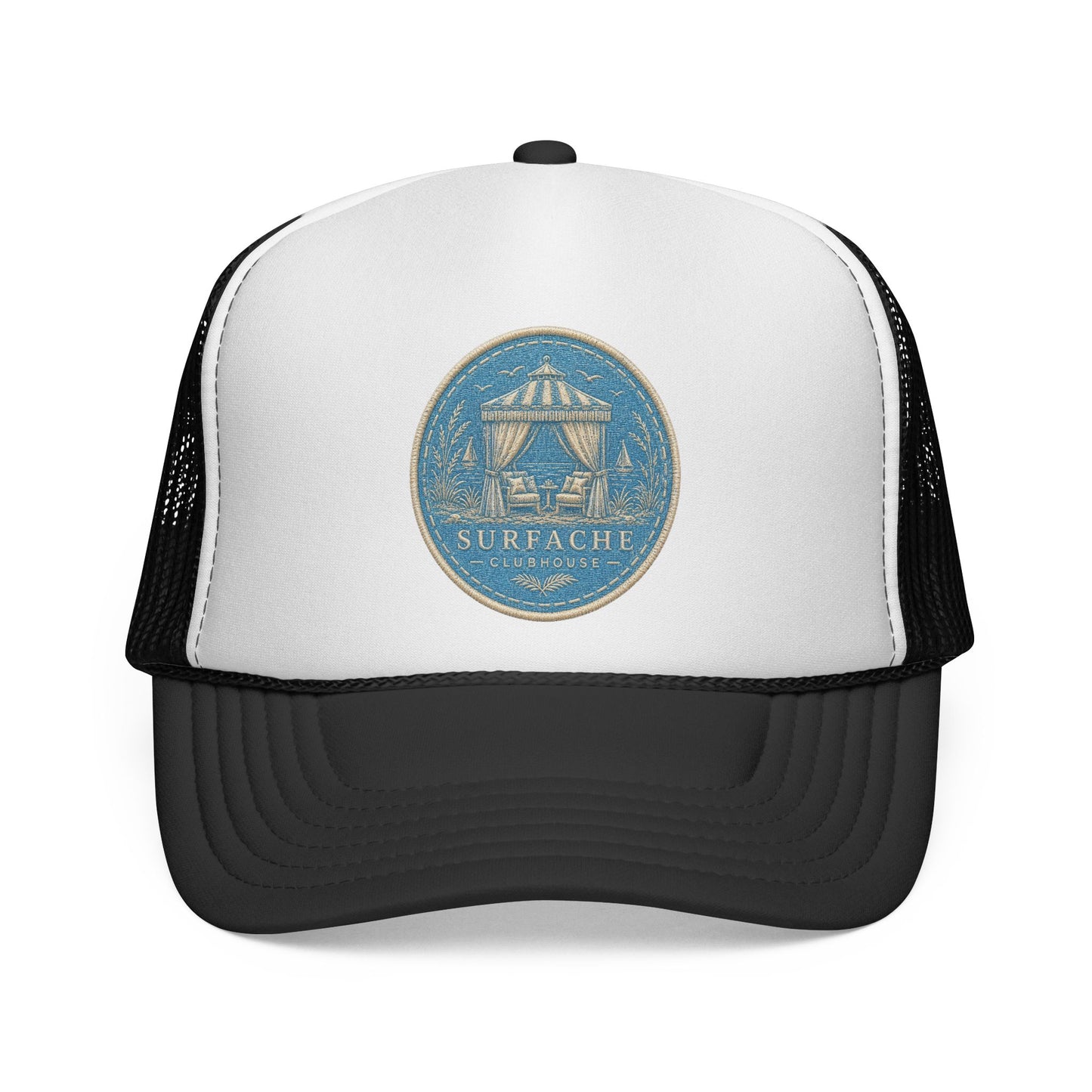 Trucker Hat with Surfache Vintage Beach Emblem