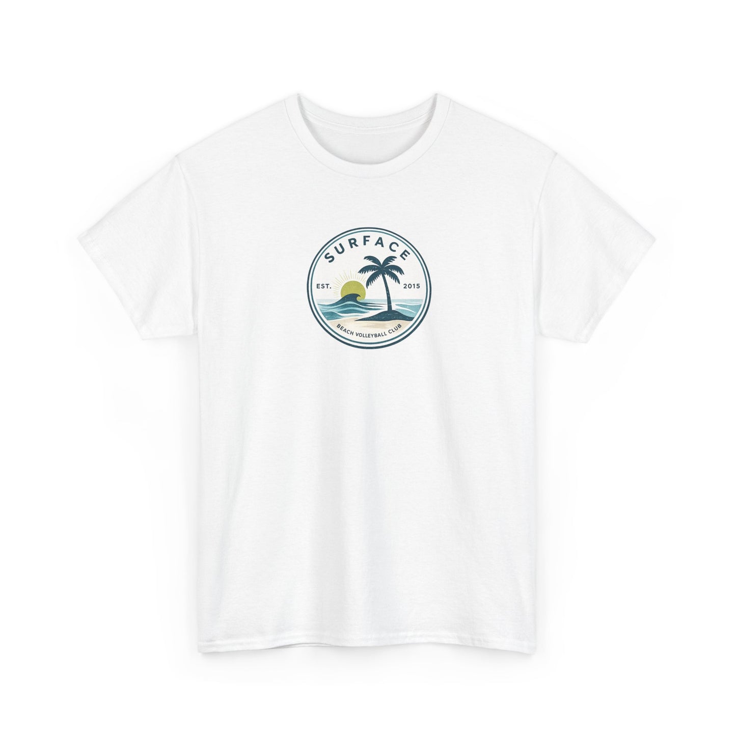 Surf Vibes Palm Tree Tee — "Surface" Beach Club Graphic T-Shirt