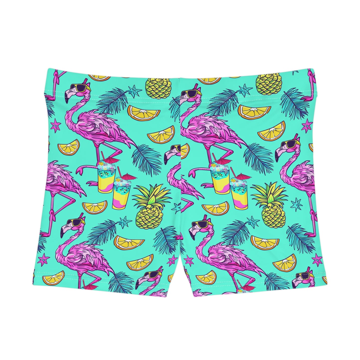 Flamingo Party Surface Beach Volleyball Club Women's Spandex Volleys (AOP)