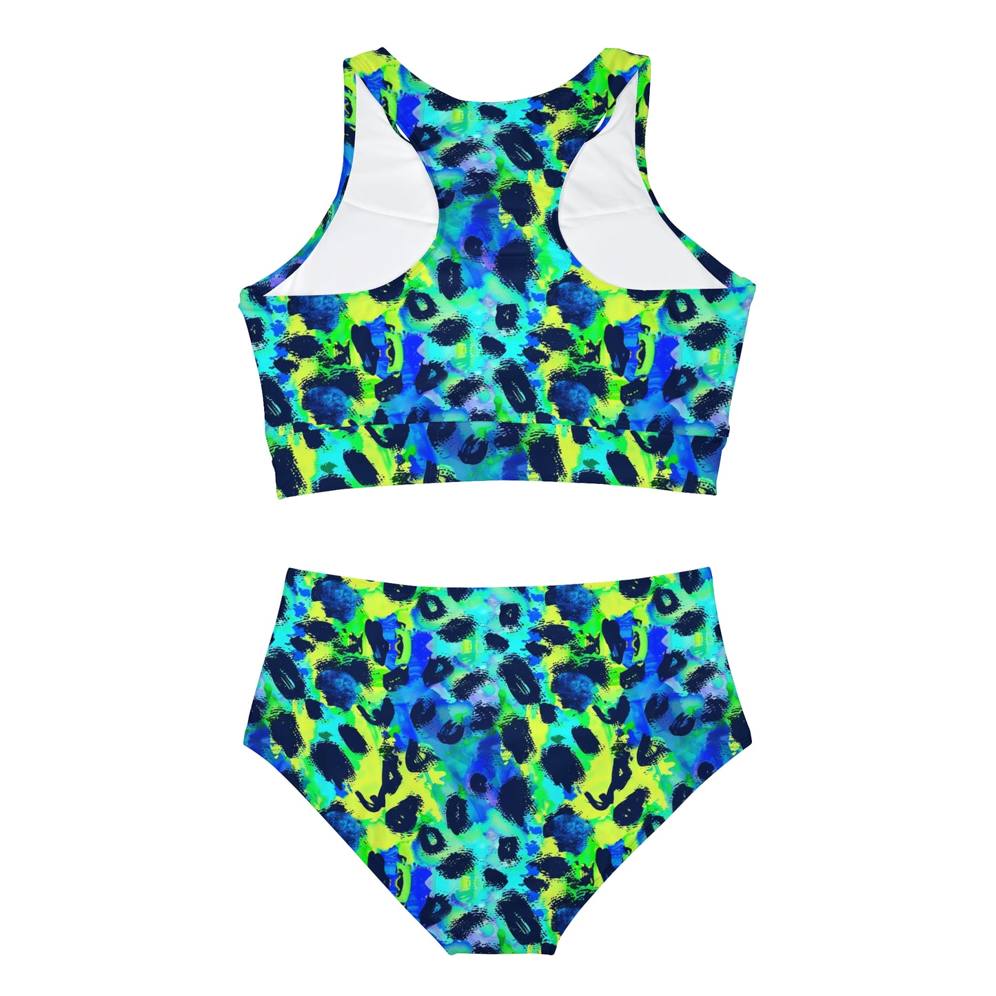 Mascot Surface Beach Volleyball Club Neon Palm Sporty Bikini Set