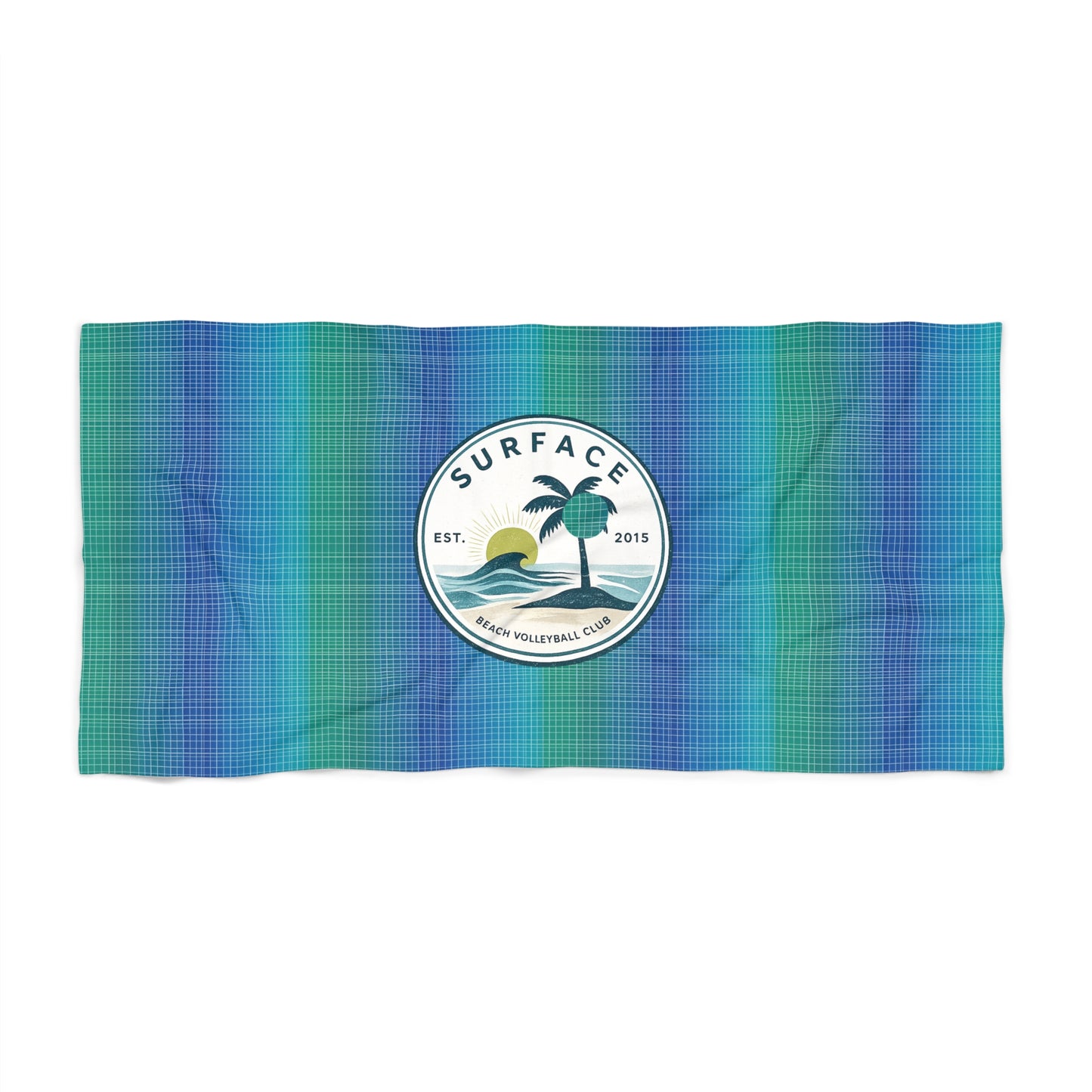 Beach Towel — Surface Tropical Stripe Towel with Palm Logo