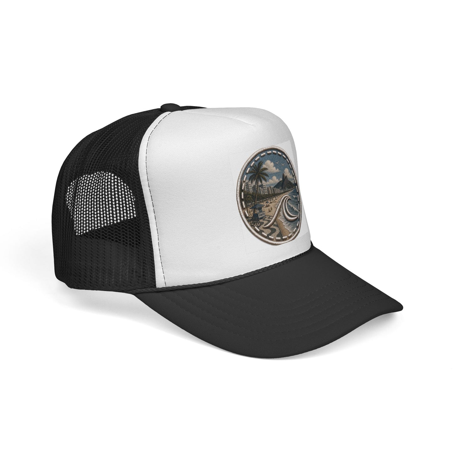 Surfache Ipanema Vintage Beach Trucker Hat — Retro Surf Palm Tree Cap