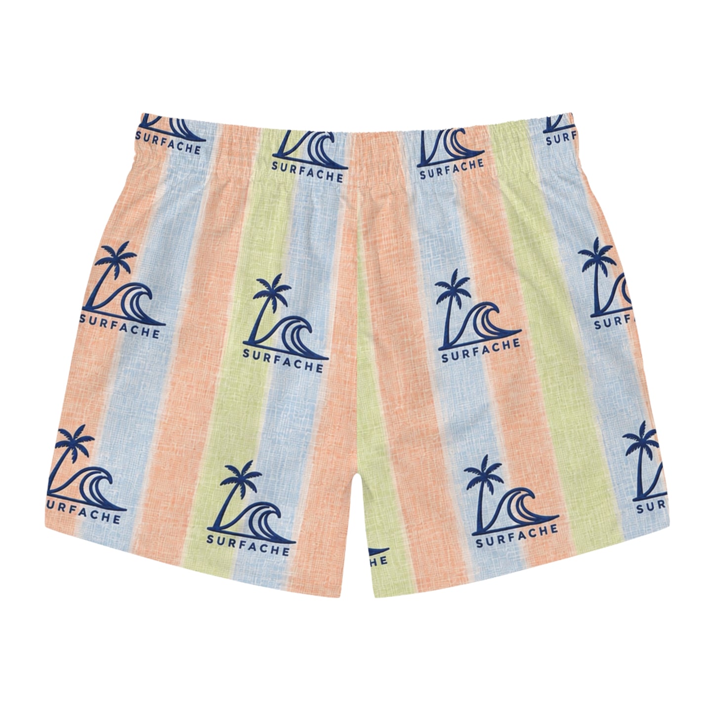Surfache Stripe Swim Trunks — Pastel Beach Print