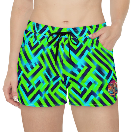 Surface Beach Volleyball Club Geometric Cover Up Women's Casual Shorts (AOP)