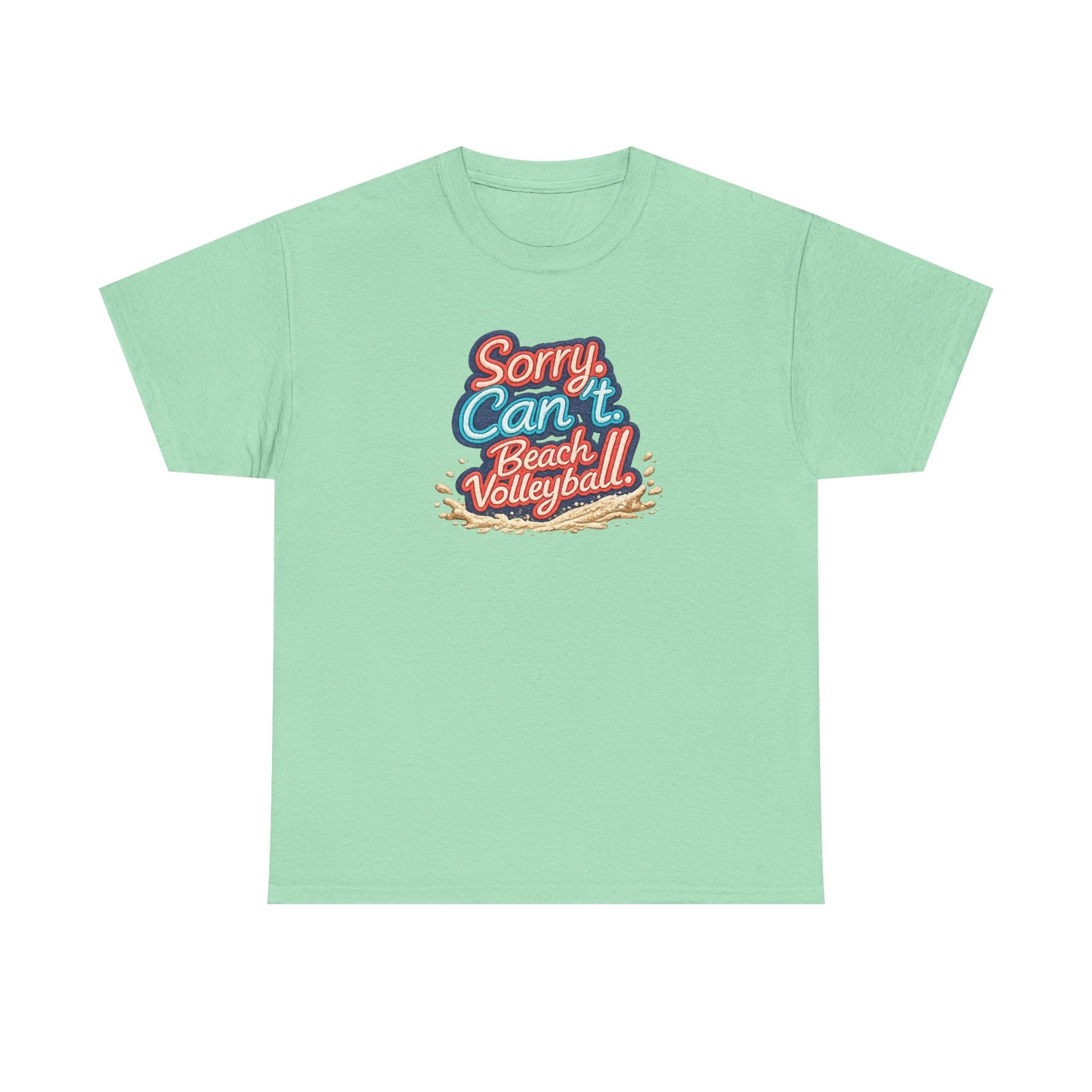 Beach Volleyball Tee — "Sorry, Can't. I’ve Got Beach Volleyball" Retro Graphic