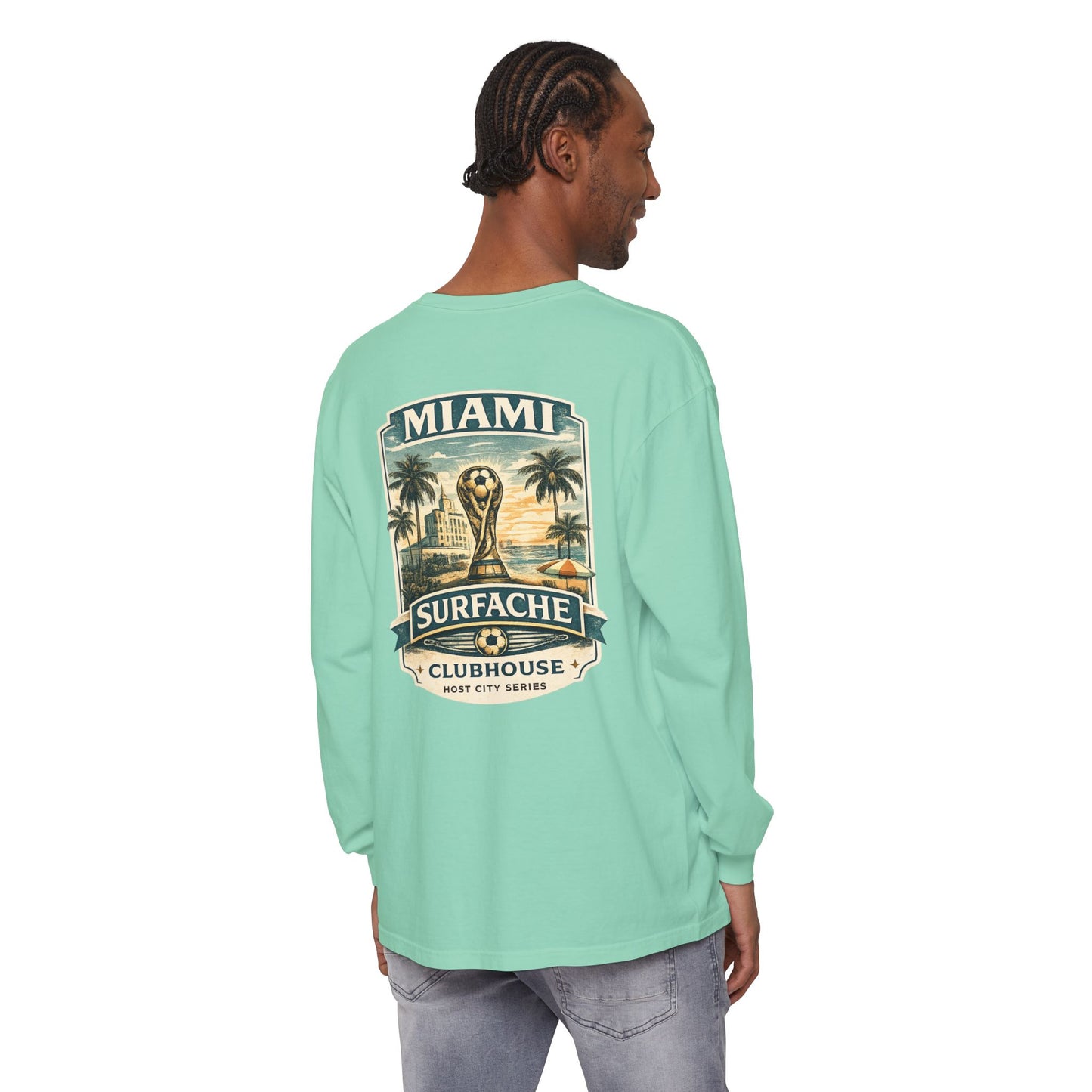 Miami Surfache Long Sleeve Tee — Surf Clubhouse Graphic Shirt