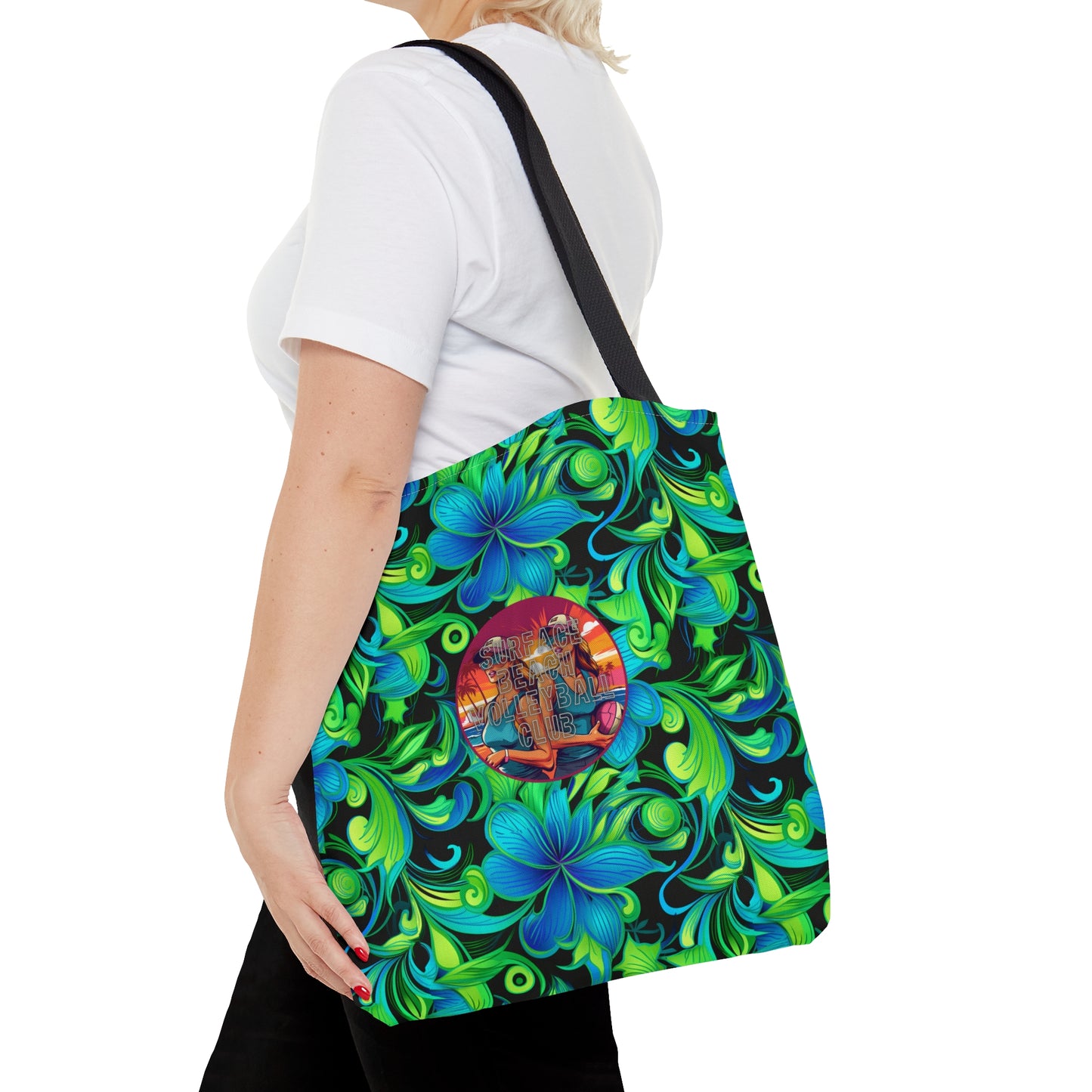 Surface Beach Volleyball Floral Logo Tote Bag (AOP)