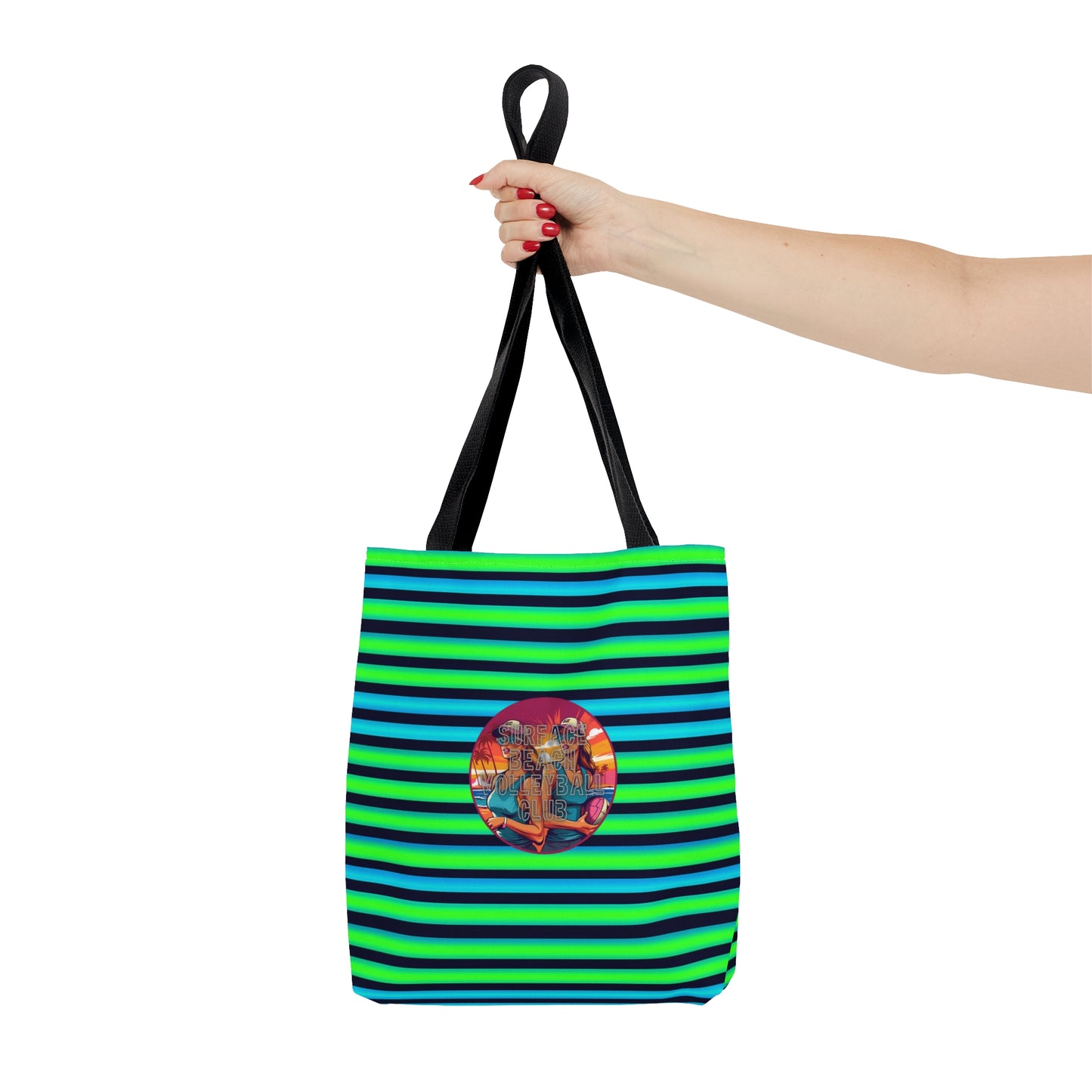 Surface Beach Volleyball Striped Logo Tote Bag (AOP)