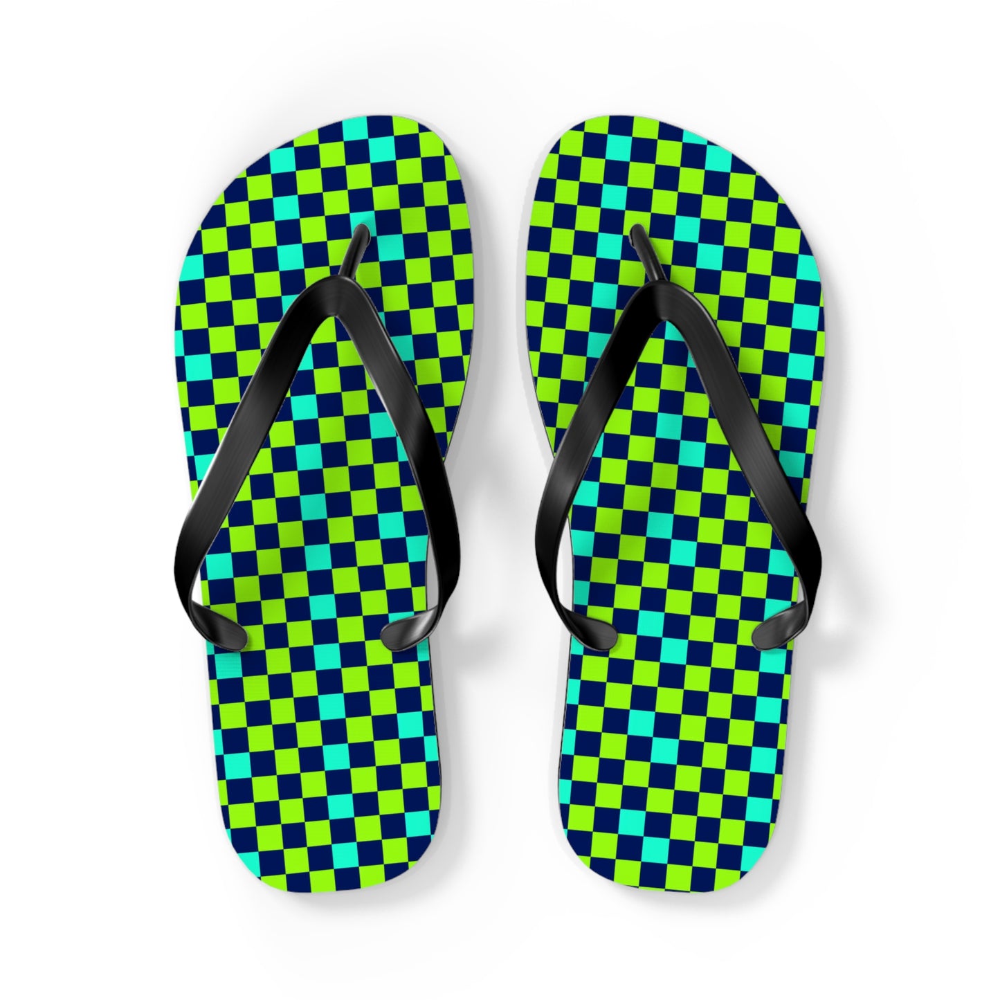 Checkerboard Surface Beach Volleyball Club Designer Flip Flops