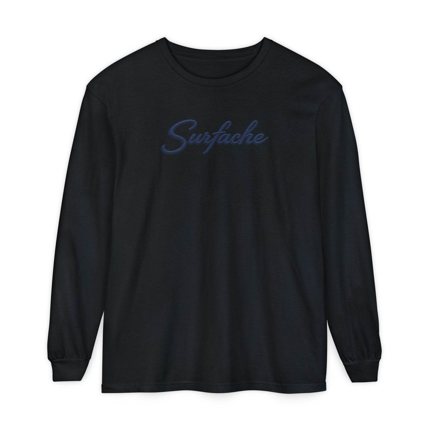 Surfache Long Sleeve T-Shirt — Script Logo Front & Wave Patch Back