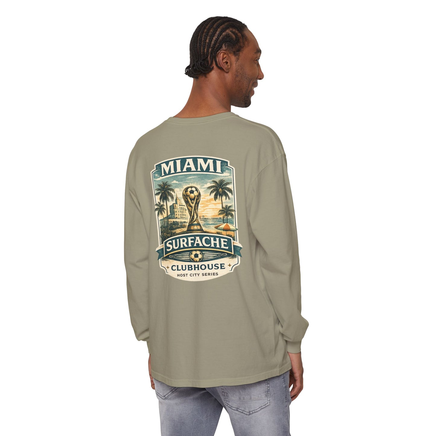 Miami Surfache Long Sleeve Tee — Surf Clubhouse Graphic Shirt