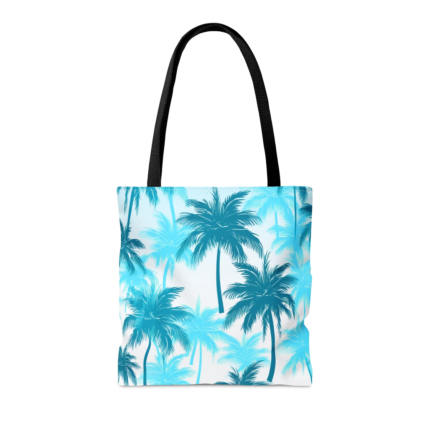 Cyan Palm Tree Travel Tote Bag