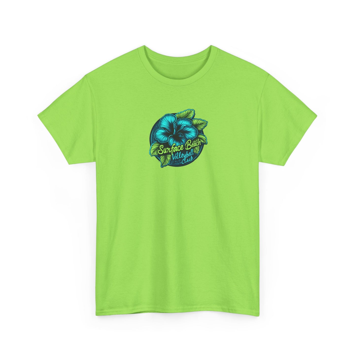 Hibiscus Icon Surface Beach Volleyball Club Unisex Heavy Cotton Tee