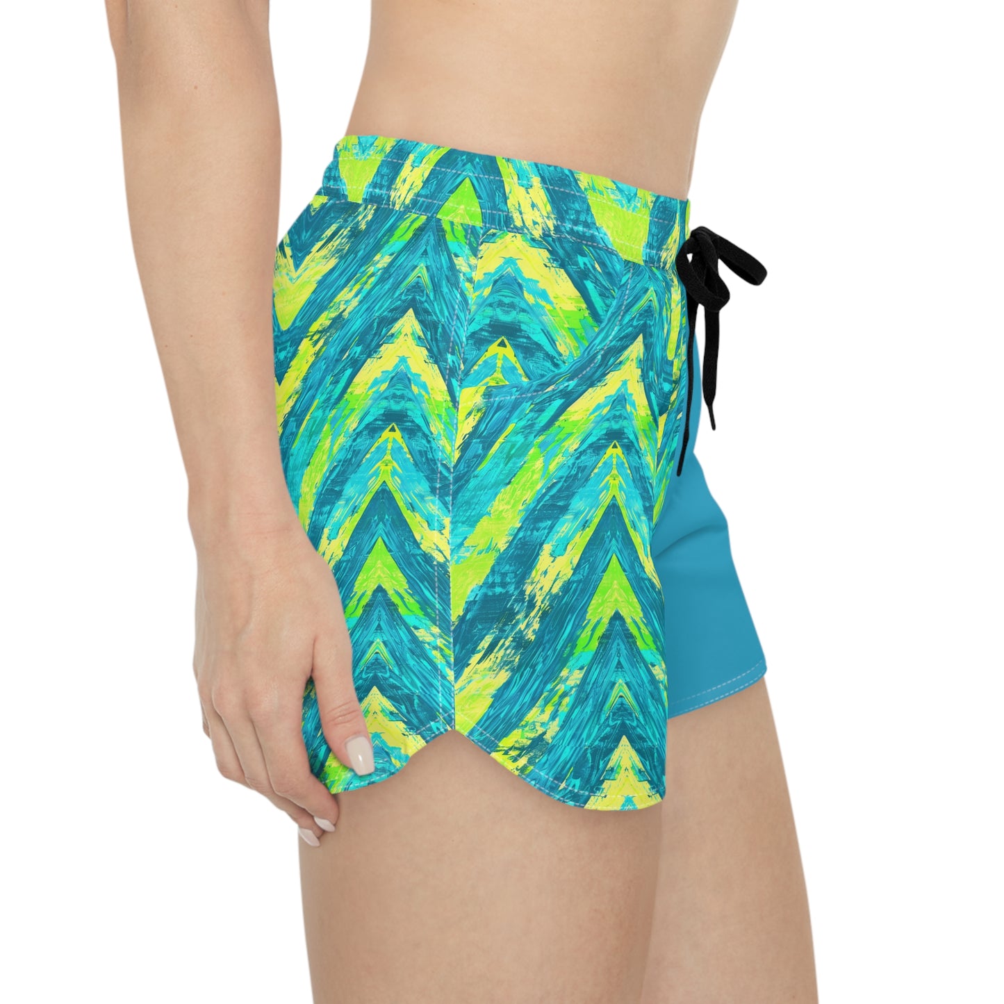 Chevron Icon Color Block Surface Beach Volleyball Club Cover Up Women's Casual Shorts (AOP)