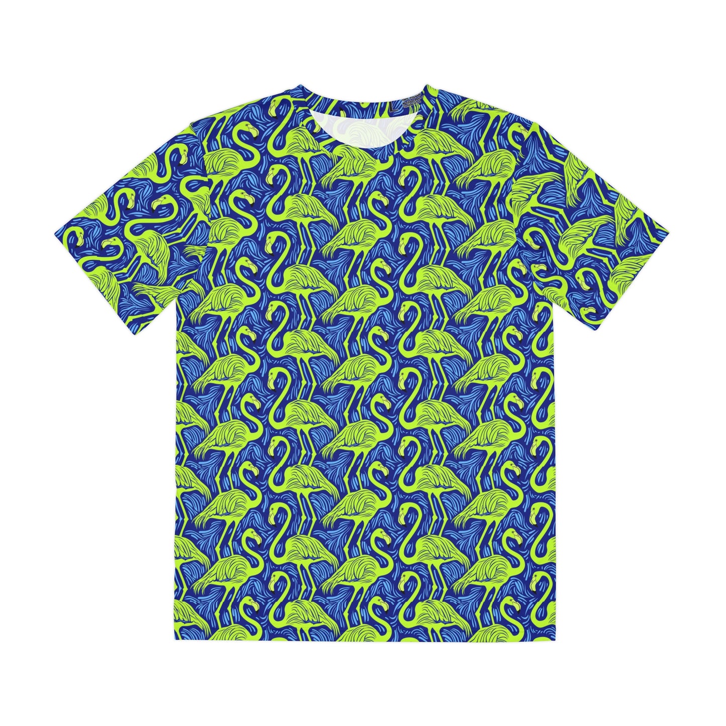 Flamingo Party Mascot Surface Beach Volleyball Club Men's Polyester Tee (AOP)