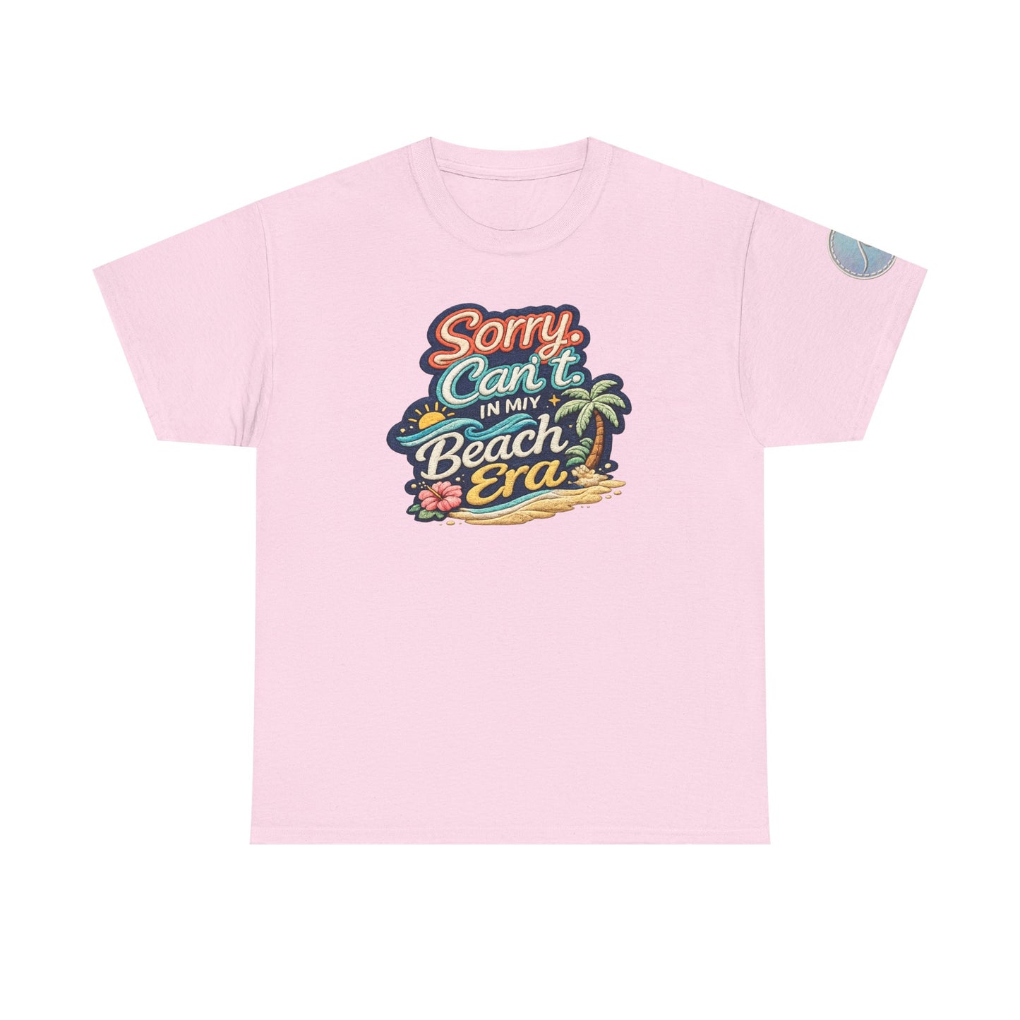 Sorry Can't, In My Beach Era — Retro Tropical Palm Beach Vacation T‑Shirt