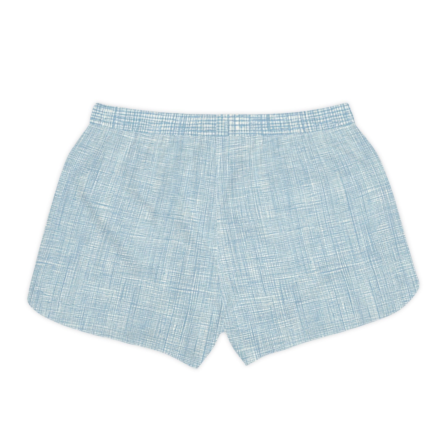 Light Blue Linen-Texture Women's Casual Shorts — Summer Drawstring Lounge Shorts