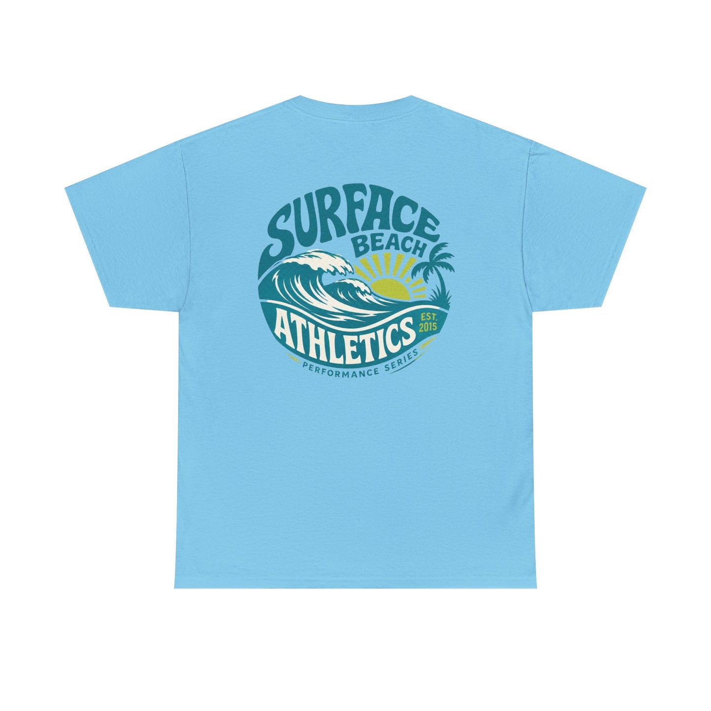 Surface Beach Club T-Shirt — Vintage Palm & Wave Logo Tee
